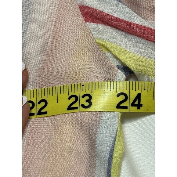 a.n.a Striped Long Sleeve Rayon Button Up Front Pocket Women’s Top XL - Picture 5 of 7
